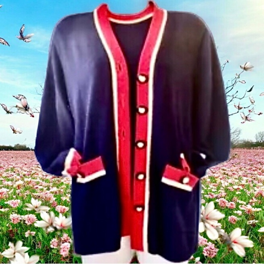 San Remo by Laura Knit Jacket & Top Twin Set Vintage 80's